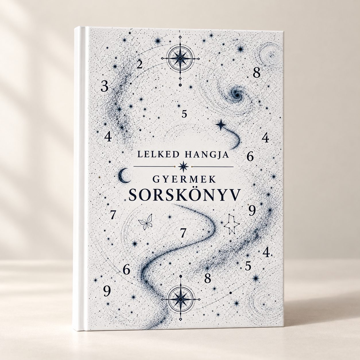 Gyermek Sorskönyv – fehér, csillagmintás nyomtatott kötet